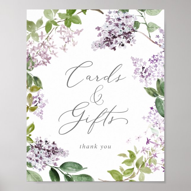 Rustic Lilac Cards and Gifts Sign (Front)