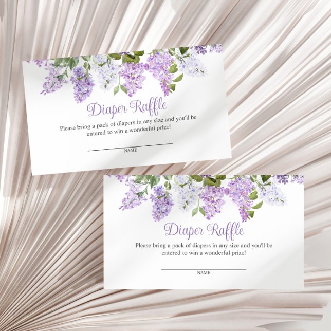 Rustic Lilac Flowers Baby Shower Diaper Raffle Enclosure Card (Creator Uploaded)