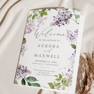 Rustic Lilac Folded Wedding Programme