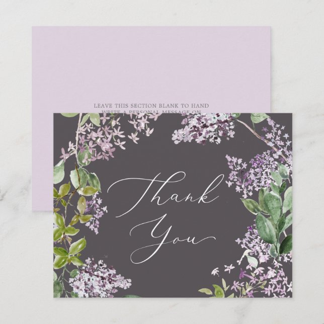 Rustic Lilac | Grey Thank You Card (Front/Back)