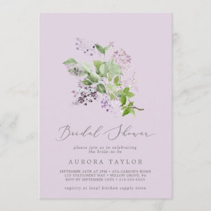 Rustic Lilac   Lavender Bridal Shower Invitation