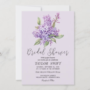 Rustic Lilac   Lavender Bridal Shower Invitation