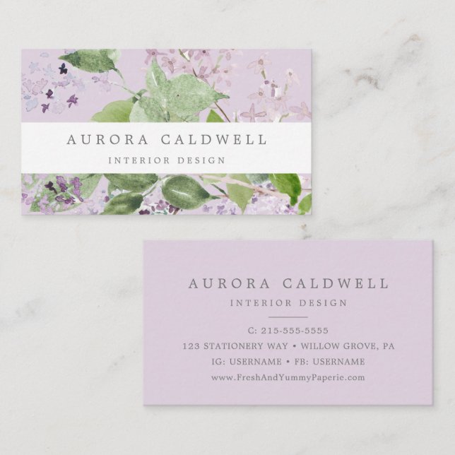 Rustic Lilac | Lavender Business Card (Front/Back)