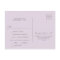 Rustic Lilac Menu RSVP Postcard