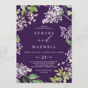 Rustic Lilac Purple Casual Wedding Invitation
