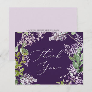 Rustic Lilac Purple Thank You Card