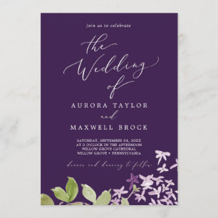 Rustic Lilac Purple The Wedding Of Invitation