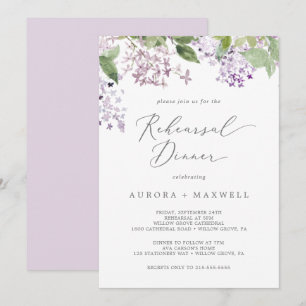 Rustic Lilac Rehearsal Dinner Invitation