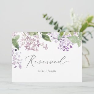 Rustic Lilac Reserved Sign