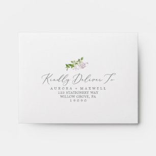 Rustic Lilac Self-Addressed RSVP Envelope