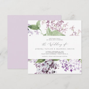 Rustic Lilac Square Wedding Invitation