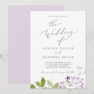 Rustic Lilac The Wedding Of Invitation