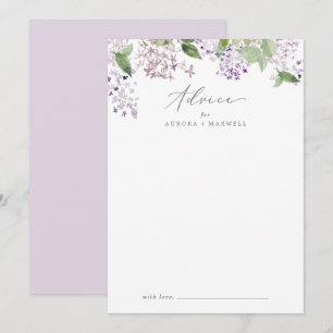 Rustic Lilac Wedding Advice Card