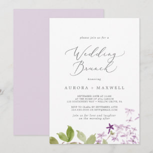 Rustic Lilac Wedding Brunch Invitation