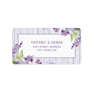 Rustic Lilac Wedding Label