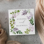 Rustic Lilac Wedding Napkin<br><div class="desc">These rustic lilac wedding paper napkins are perfect for a spring or summer wedding reception. The romantic and elegant floral design features watercolor purple lilac wildflowers with a boho country garden feel. Personalise the napkins with the names of the bride and groom, and the wedding date. These napkins can be...</div>