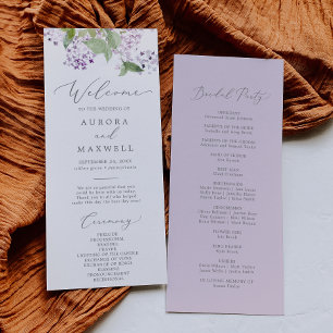 Rustic Lilac Wedding Program Programme