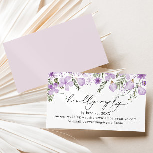 Rustic Lilac Wedding Website RSVP Enclosure Card