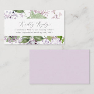 Rustic Lilac Wedding Website RSVP Enclosure Card
