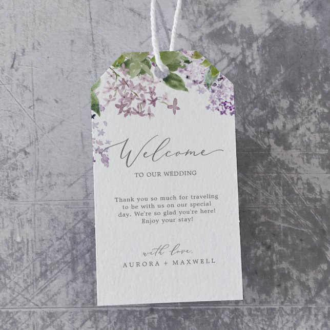 Rustic Lilac Wedding Welcome Gift Tags (Creator Uploaded)
