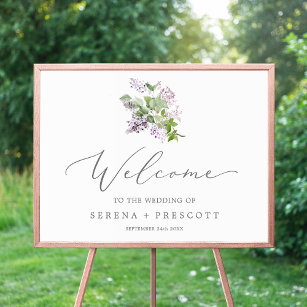 Rustic Lilac Wedding Welcome Poster