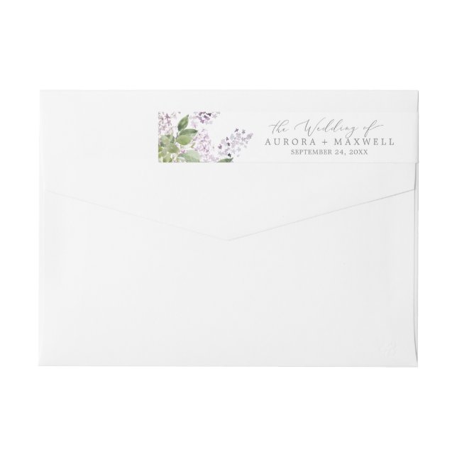 Rustic Lilac Wedding Wrap Around Label (Back)