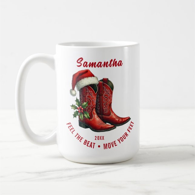 Rustic Line Dance Cowboy Boots Specialty Mug (Left)