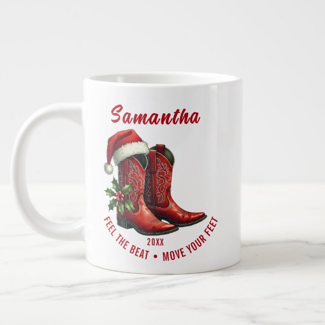 Rustic Line Dance Cowboy Boots Specialty Mug (Left)