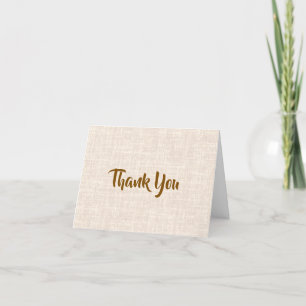 Rustic Linen Floral Thank You Card   Greenery Mile