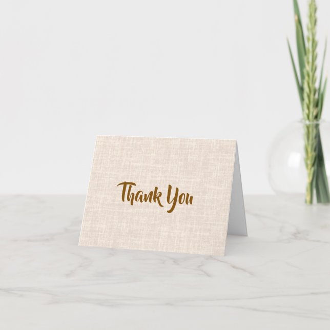 Rustic Linen Floral Thank You Card | Greenery Mile (Front)