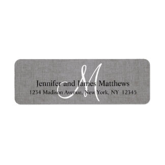 Rustic Linen Grey Monogram for Weddings