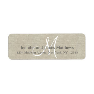Rustic Linen, Grey Monogram for Weddings