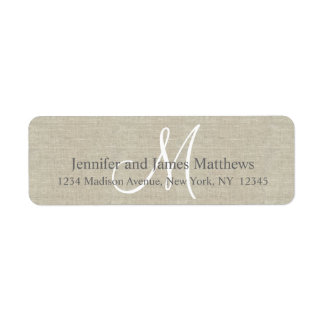Rustic Linen, Grey Monogram for Weddings