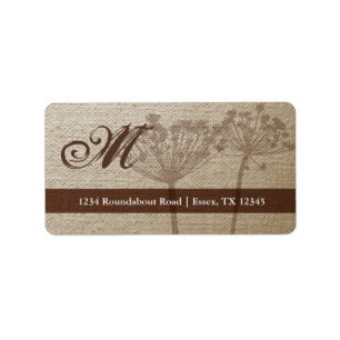 Rustic Linen Monogram Address Labels
