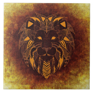 Rustic Lion Head  Tile