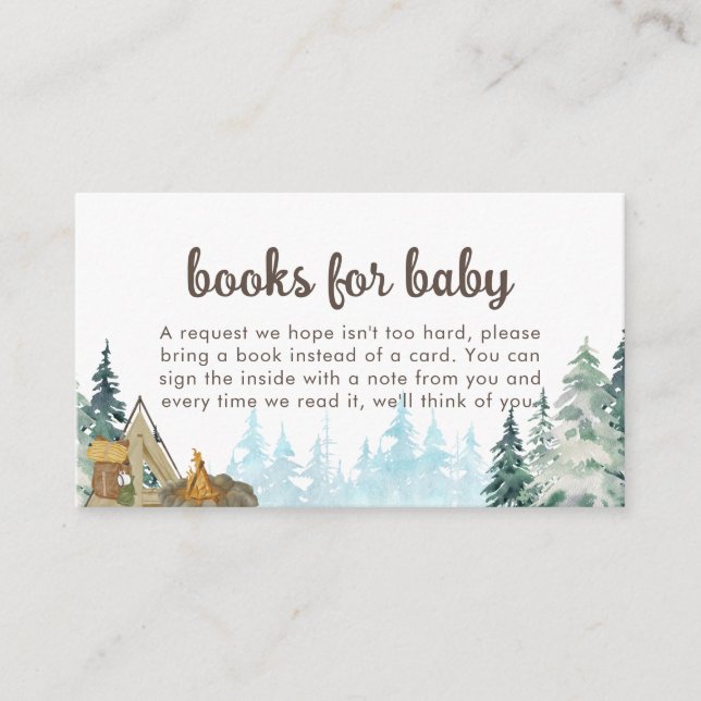 Rustic Little Camper Baby Shower Enclosure Card (Front)