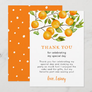 Rustic Little Cutie Birthday Party Thank You Card