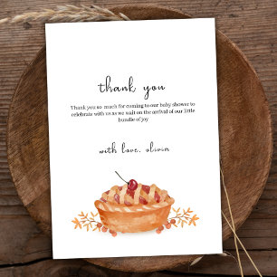 Rustic Little Cutie Pie Cherry Fall Baby Shower Thank You Card