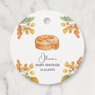 Rustic Little Cutie Pumpkin Pie Fall Baby Shower Favour Tags