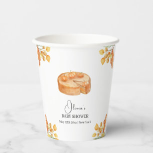 Rustic Little Cutie Pumpkin Pie Fall Baby Shower Paper Cups