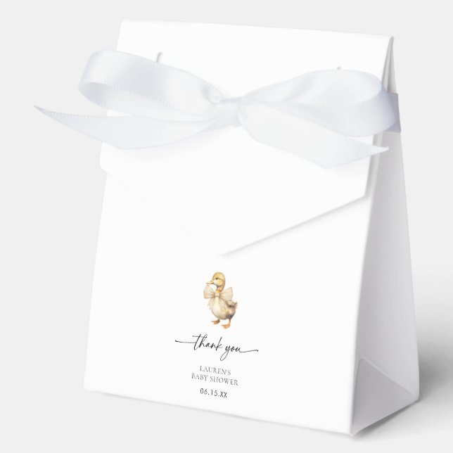 Rustic Little Duckling Duck Thank You Favour Box (Front)