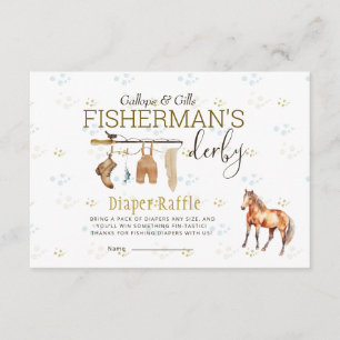 Rustic Little Fisherman’s Derby Baby Diaper Raffle Enclosure Card