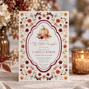 Rustic Little Pumpkin All in One Baby Shower Invitation