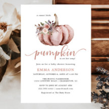 Rustic Little Pumpkin Baby Girl Shower Invitation