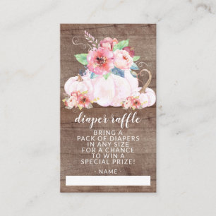 Rustic Little Pumpkin Baby Shower Diaper Raffle Enclosure Card