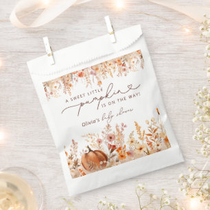 Rustic Little Pumpkin Fall Wildflowers Baby Shower Favour Bags