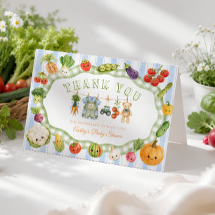 Rustic Little Sprout Boy Baby Shower Thank You Card