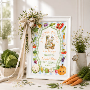 Rustic Little Sprout Boy Baby Shower Welcome Poster