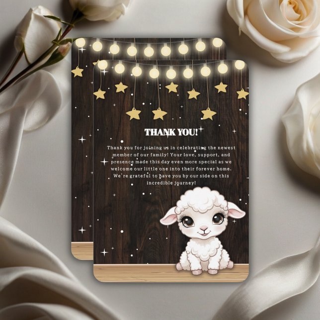 Rustic Little White Lamb Baby Shower Thank You Card (Creator Uploaded)