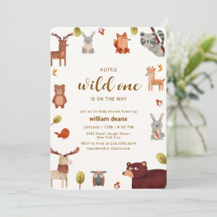 Rustic Little Wild Safari Animals Baby Shower Invitation